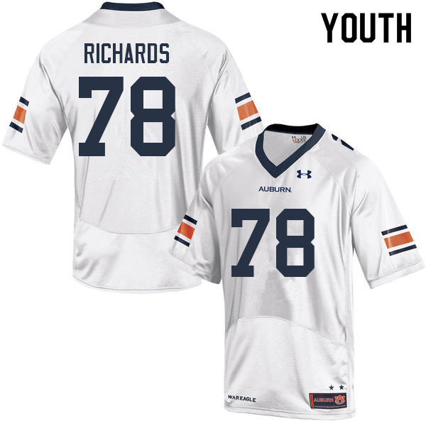 Youth Auburn Tigers #78 Evan Richards White 2022 College Stitched Football Jersey